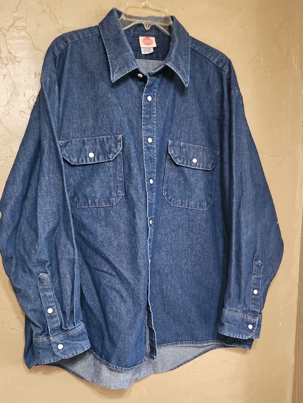 Red kap Pearl Snap Denim Shirt Size XXL